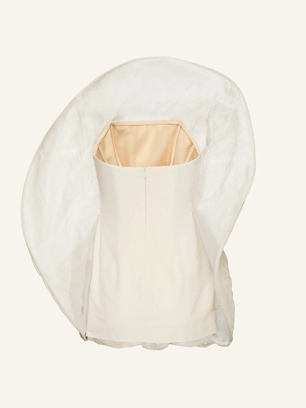 Magda Butrym NEW WITH TAGS Sculptural Mini Dress FR 38 Medium Ivory Bridal Party - Picture 3 of 15